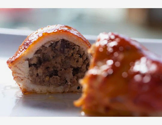 Poitrine de poulet farcie porc, canard et canneberges(coq canard)
