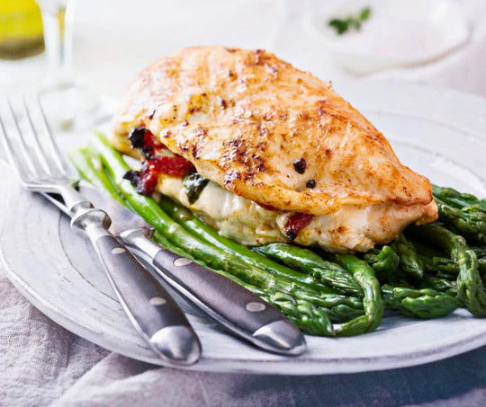 Poulet Farci Jambon, Asperges et Fromage