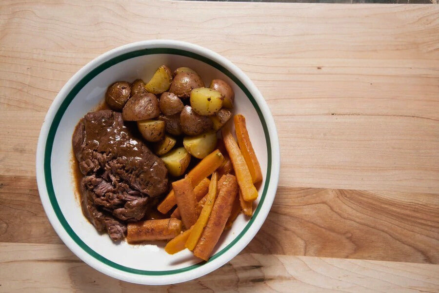 Roti de bœuf sauce au vin