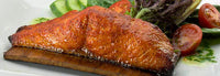 Saumon à l'érable mariné BBQ sur planche de cèdre
