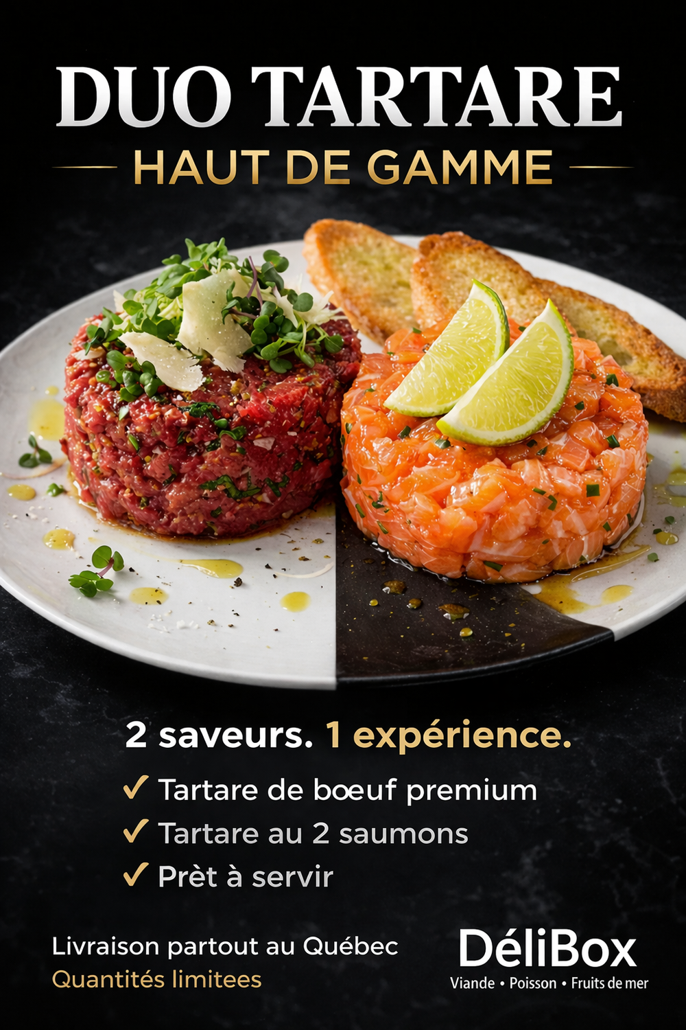 Duo – Tartare 2 saumons / boeuf