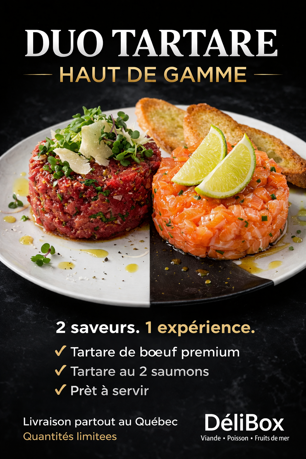 Duo – Tartare 2 saumons / boeuf